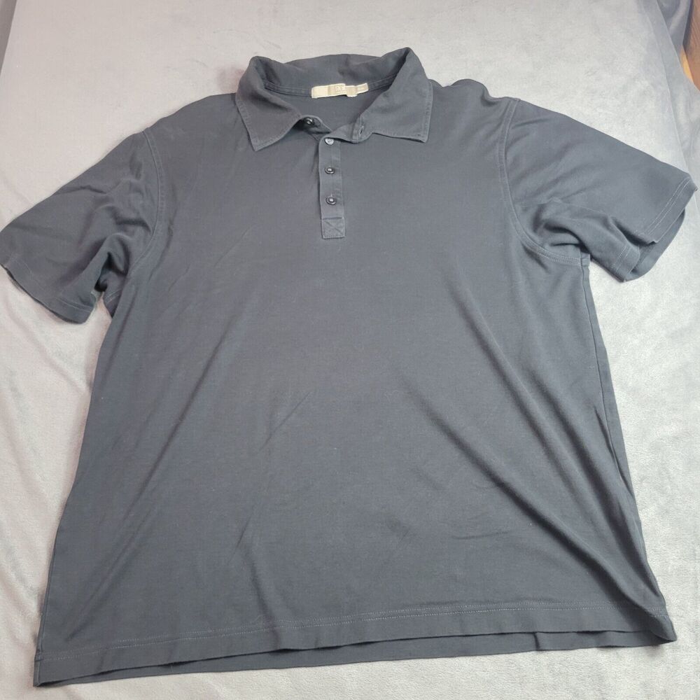 Raffi Shirt Men Size Extra Large Charcoal Short Sleeve Collared Polo 100% Cotton